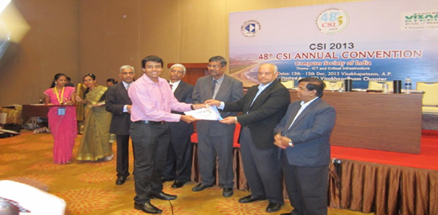 Mr. Khitij Khakurdikar receiving Highest Committed Student Branch Activist Award